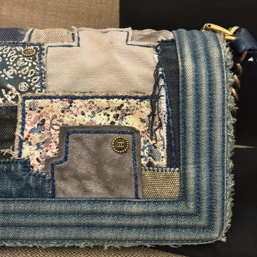 Chanel Boy Small Patchwork Denim Shoulder Bag - image 5